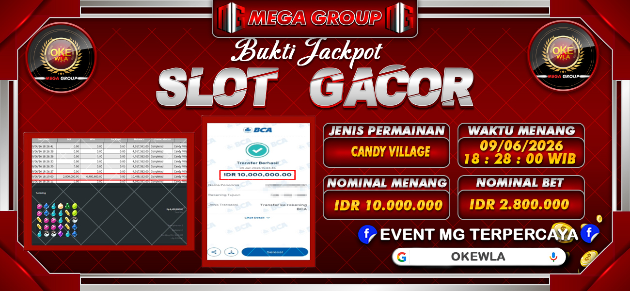 Bukti JP situs Okewla hari Selasa, 09 Juni 2026