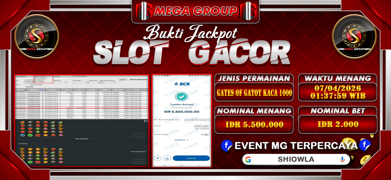 Bukti JP situs Shiowla hari Selasa, 07 April 2026