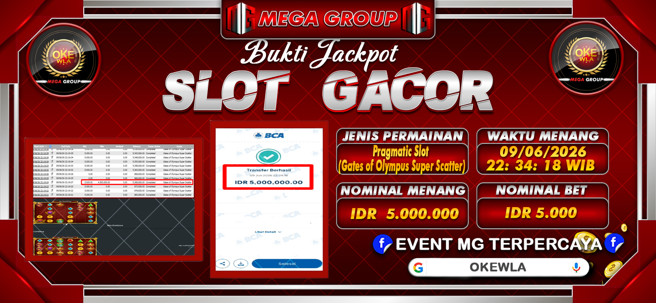 Bukti JP situs Okewla hari Selasa, 09 Juni 2026