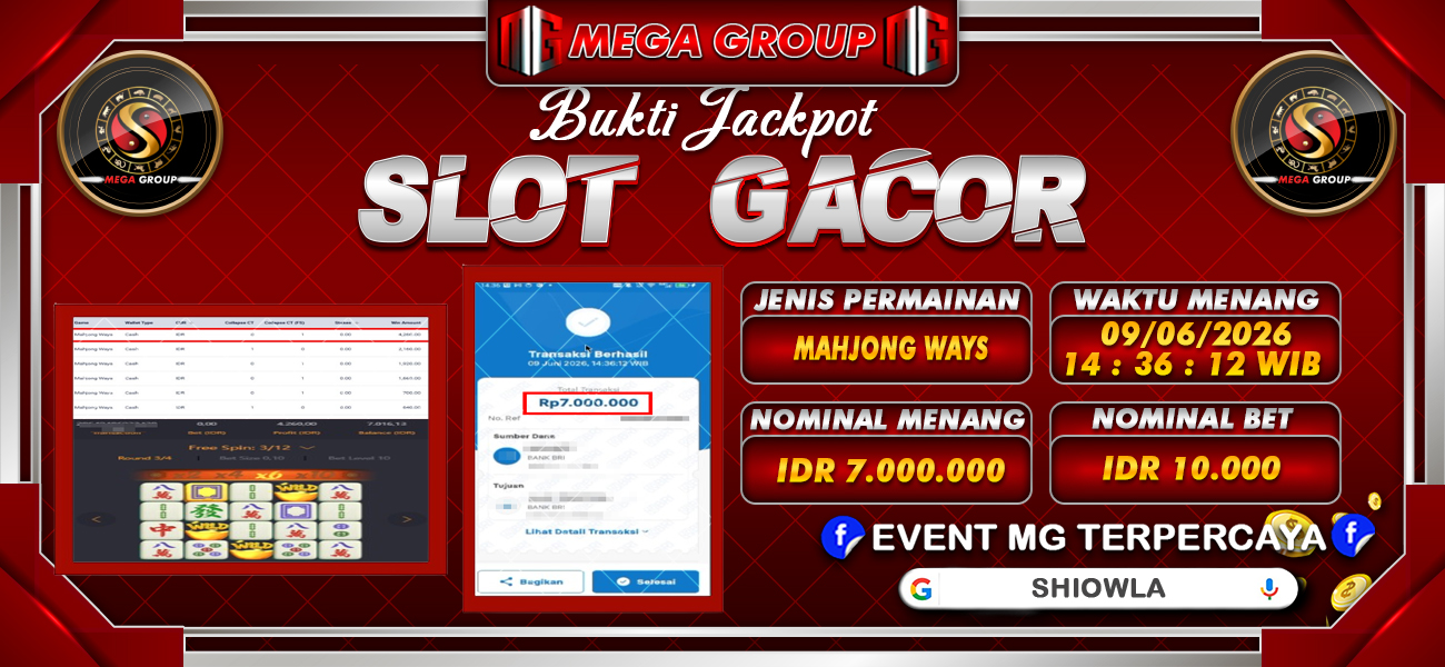 Bukti JP situs Shiowla hari Selasa, 09 Juni 2026